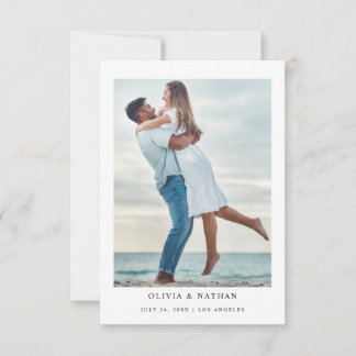 Save The Date Simple Elegant Text and Photo | Wedding