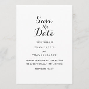 Save The Date Simple et élégant   Mariage moderne Enregistrer La