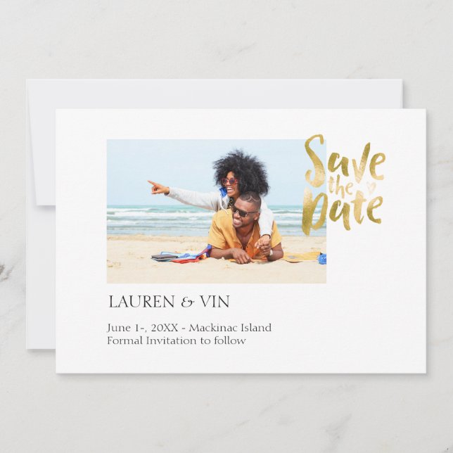 Save The Date Simple Faire part de plage (Devant)