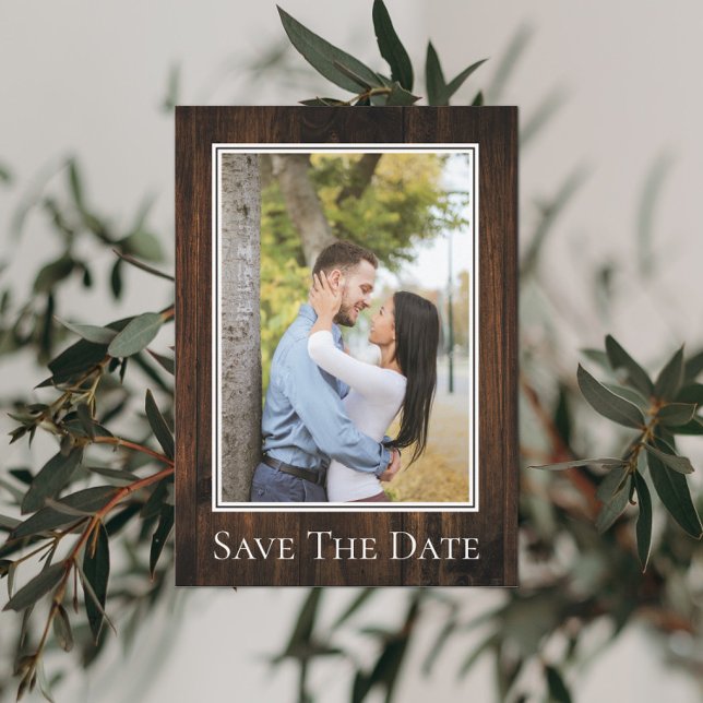 Save The Date Simple Faire Photo Rustique de Date de Mariage (Créateur téléchargé)