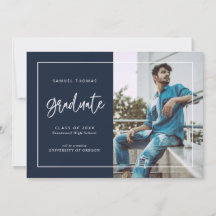 Simple Handwritten Script Graduation Announcement