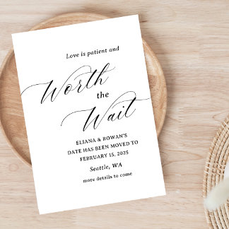 Save The Date Simple Mariage Drôle Changement de Date