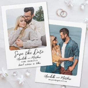 Save The Date Simple Mariage Photo Bohème Minimaliste