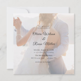Save The Date Simple Mariage Photo en surimpression Noir & Blanc