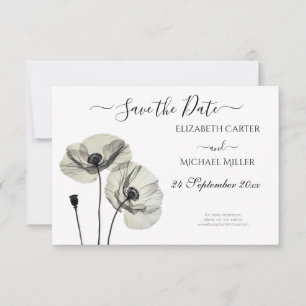 Save The Date Simple minimalisme élégant Papillons noirs et blan