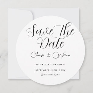 Save The Date Simple minimaliste Élégant Blanc moderne