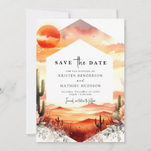 Save The Date Simple minimaliste Mariage Cactus