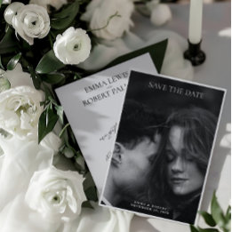 Save The Date Simple minimaliste Mariage photo noir et blanc