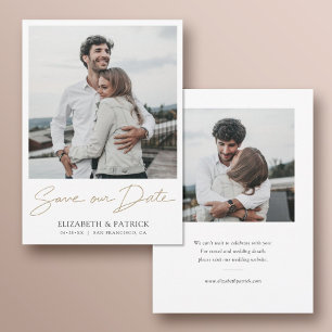 Save The Date Simple Modern Gold Script 2 Mariage photo