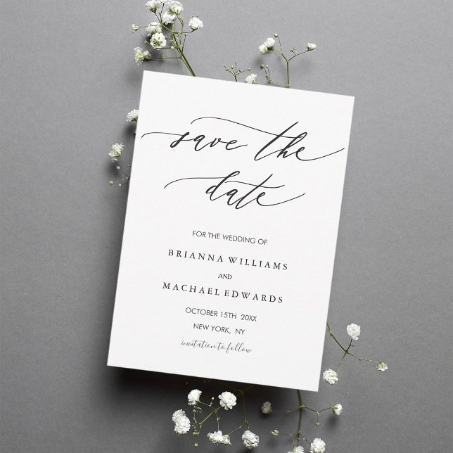 Save The Date Simple Moderne Calligraphie Mariage Enregistrer la (Créateur téléchargé)