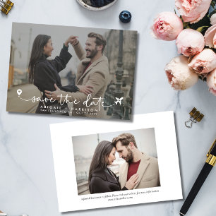 Save The Date Simple moderne de destination mariage script photo