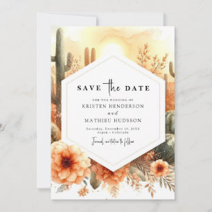 Save The Date Simple moderne Mariage Cactus