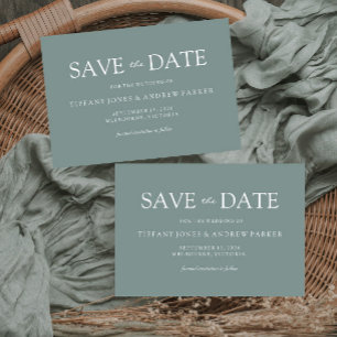 Save The Date Simple moderne Sage Green Wedding Enregistrer la d
