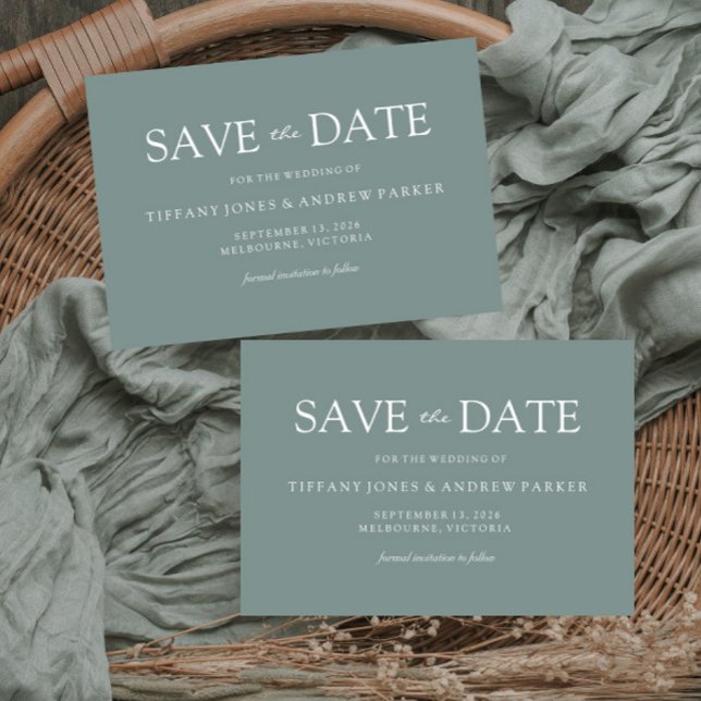 Save The Date Simple moderne Sage Green Wedding Enregistrer la d (Créateur téléchargé)