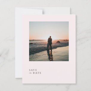 Save The Date Simple Pale Blush Romantic Soft Minimal Rose Rose