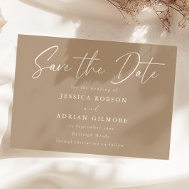 Save The Date Simple Pale Taupe Minimal Mariage moderne