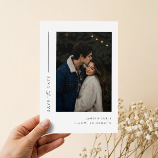 Save The Date Simple Photo de Mariage Élégant Moderne