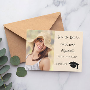 Save The Date Simple photo de remise de diplômes moderne champag