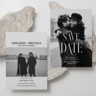 Save The Date Simple Photo de Typographie Élégante
