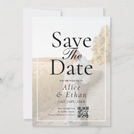 Save The Date Simple QR Code Photo Wedding