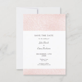 Save The Date Simple rose pâle avec élégant script Enregistrer l
