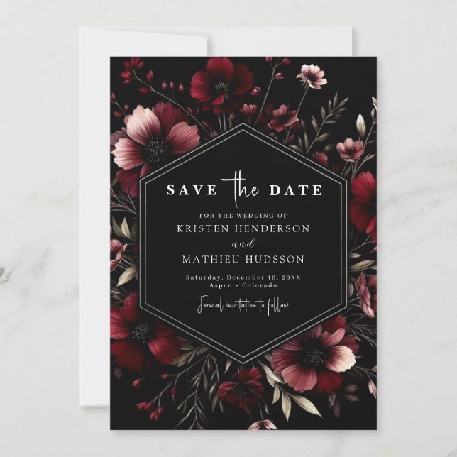 Save The Date Simple Russe Mariage de Bourgogne (Devant)