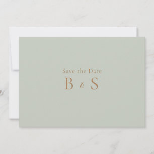 Save The Date Simple Sage & Or Monogramme Enregistrer La Date