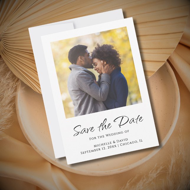 Save The Date Simple Script Modern Photo Boho Mariage (Créateur téléchargé)