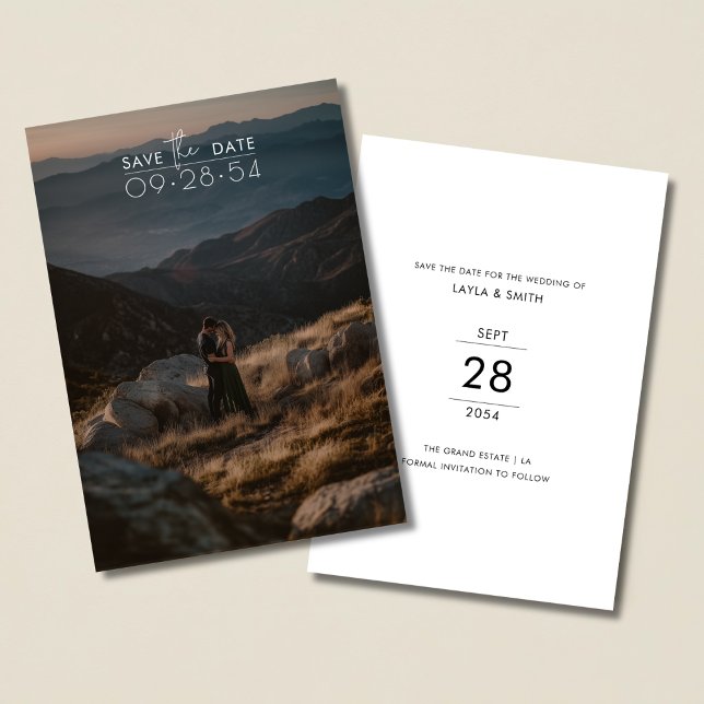 Save The Date Simple Script moderne Romantique Rustique Mariage  (Créateur téléchargé)