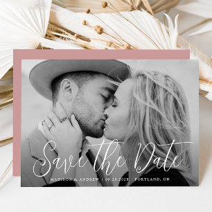 Save The Date Simple Script Photo Mariage
