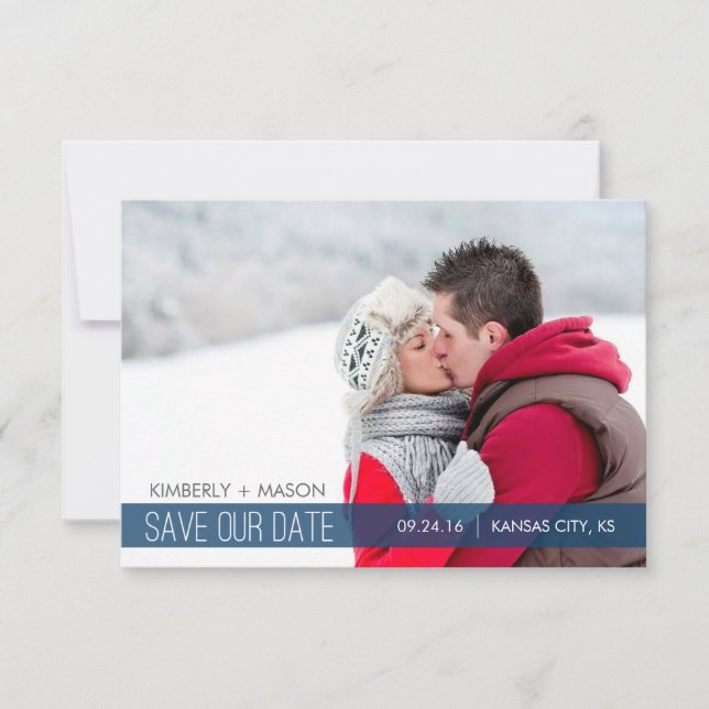 Save The Date Simple Stripes Mariage Enregistrer la date Mini In (Devant)