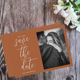 Save The Date Simple Terracota Photo Moderne