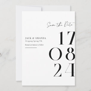 Save The Date Simple typographie minimale Mariage enregistrer la