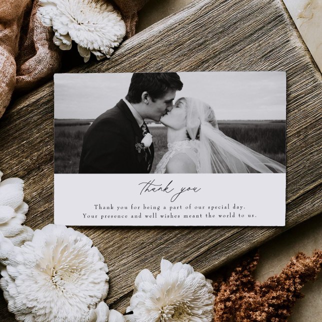 Save The Date Simple Wedding Photo Thank you Flat Card (Créateur téléchargé)