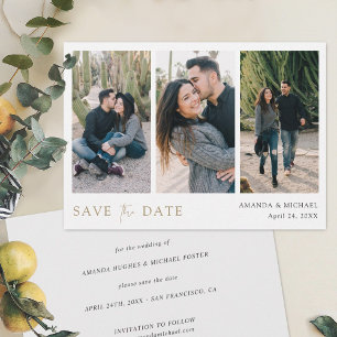 Save The Date Simplement chic collage photo multi personnalisé p