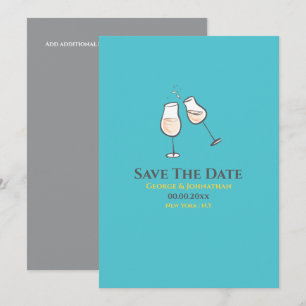Save The Date Simples lunettes de champagne toast gay lesbienne 