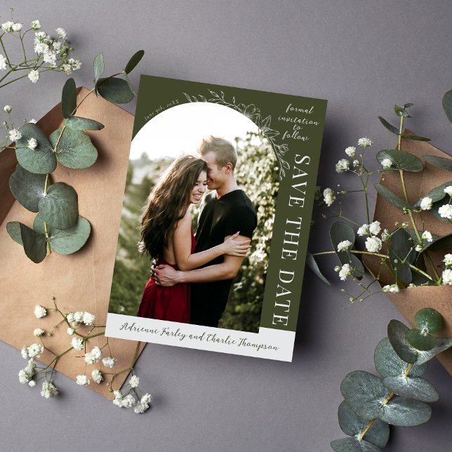 Save The Date Simplicité Florale 1 | Vert Moderne | Étape import (Créateur téléchargé)