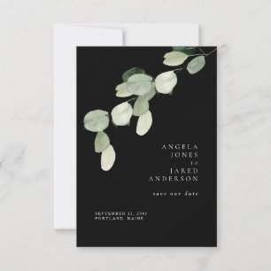 Save The Date Simplicité & Foliage Mariage noir