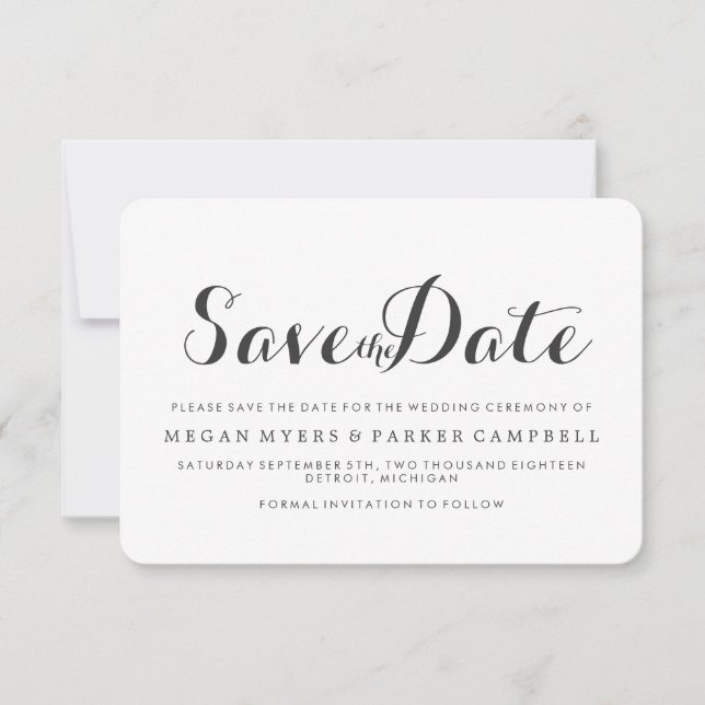 Save The Date | Simplistic Mod White Dark Gray (Vorderseite)