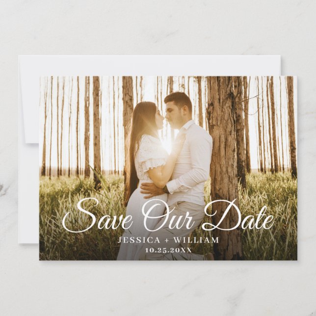 Save The Date Simply Elegant 3 Mariage photo (Devant)