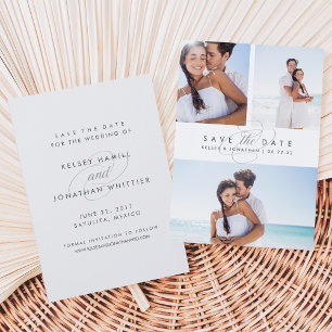 Save The Date Simply Elegant Multi Photo Enregistrer la date