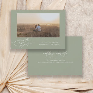 Save The Date Site Web de Mariage à Script Moderne Sage Photo