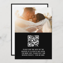 Site Web du Mariage de code Qr noir rétro