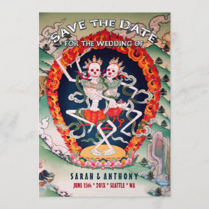 Save The Date Skeletons tibétains danser Enregistrer la date