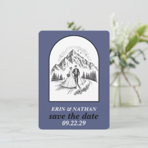 Save The Date Ski Couple Enregistrer la date