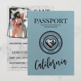 Save The Date Slate Blue California Passport Enregistrer La Date
