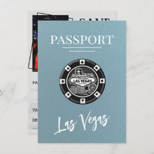 Save The Date Slate Blue Las Vegas Passport Enregistrer La Date
