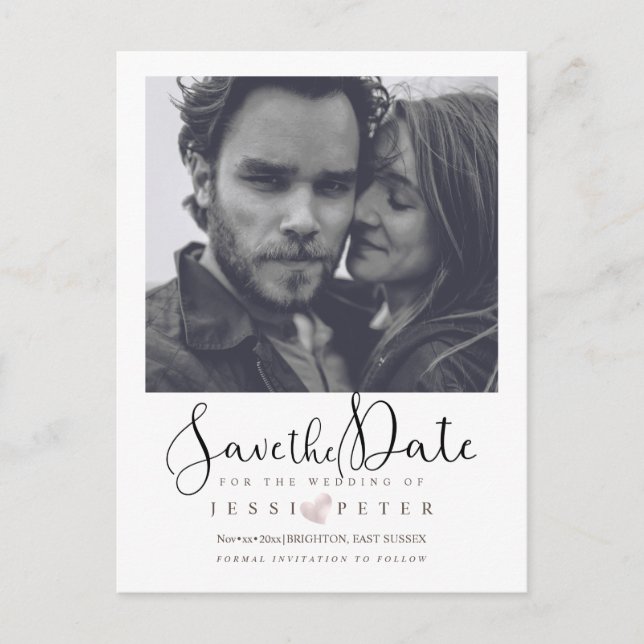 Save the Date, Sofortkamera-Foto Ankündigungspostkarte (Vorderseite)