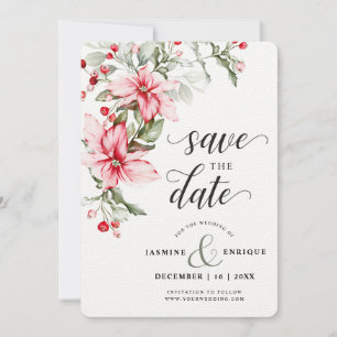 Save The Date Soft Winter Berry Mariage de Noël Photo