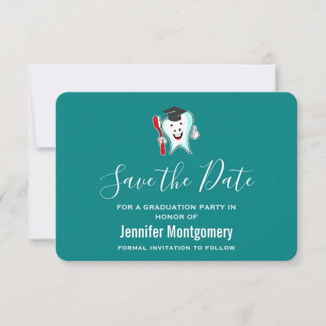 Save The Date Soins dentaires Bon Diplôme de dentition (Devant)